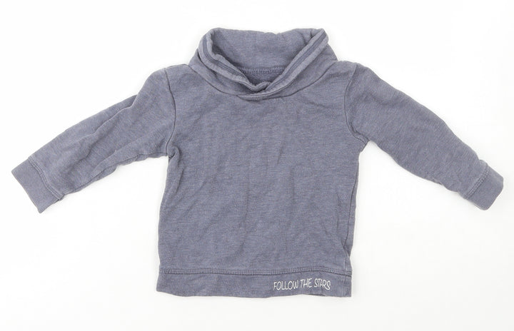 TU Girls Blue  Cotton Pullover Jumper Size 9-12 Months