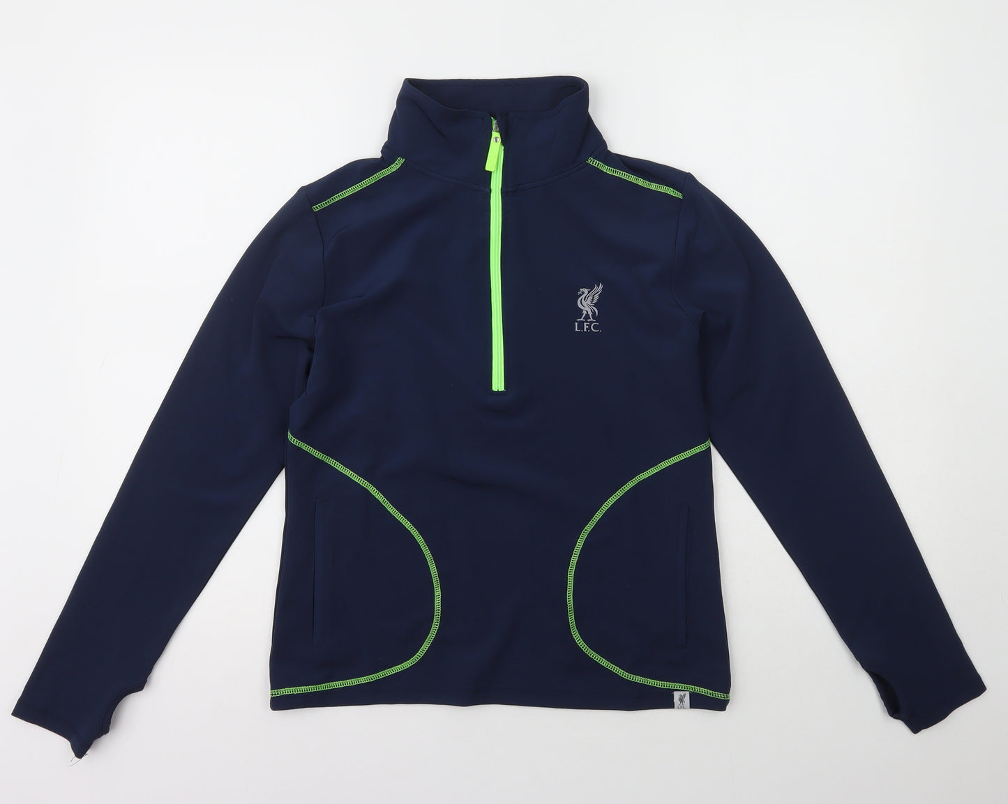 Liverpool FC Womens Blue  Polyester Pullover Casual Size 8 High Neck