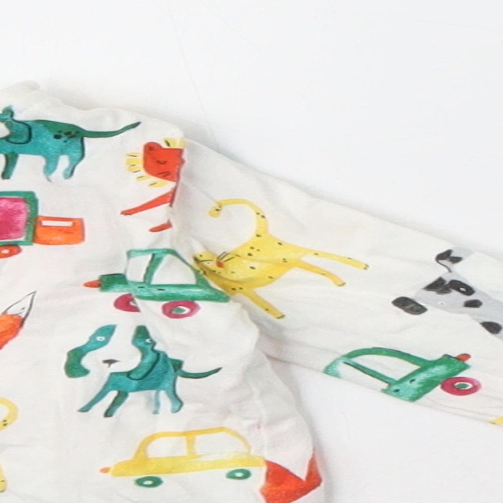 NEXT Girls Ivory Geometric Cotton Capri Pyjama Set Size 3-6 Months