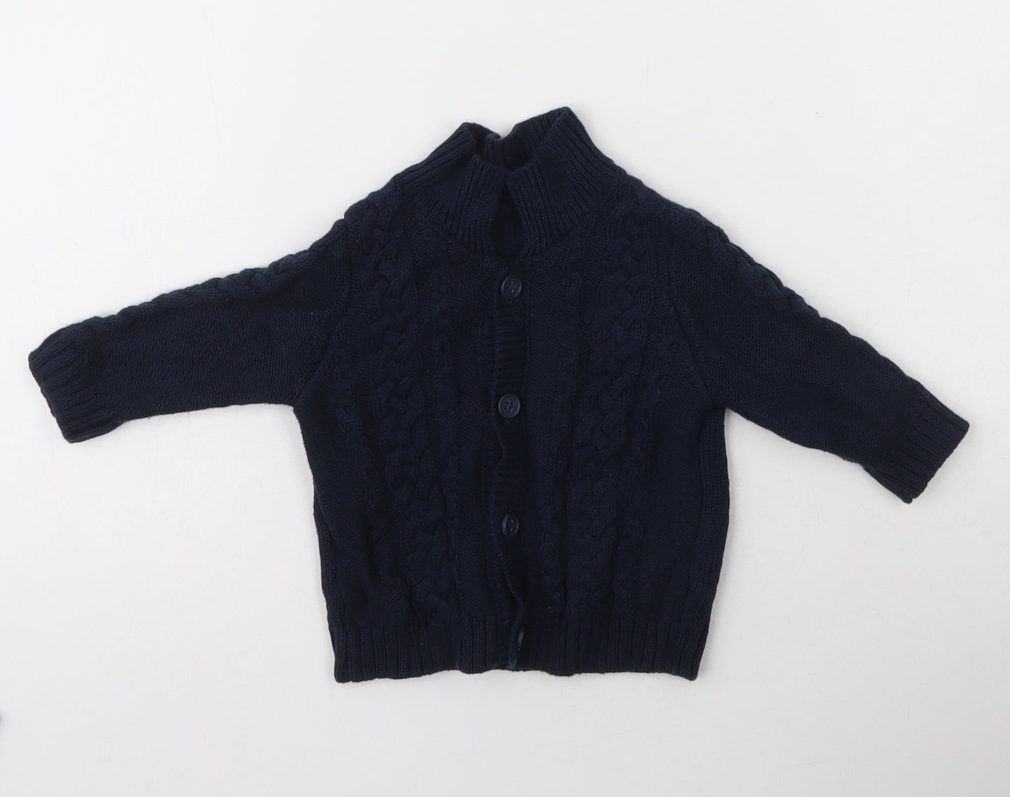 Matalan Boys Blue  Cotton Cardigan Jumper Size 0-3 Months