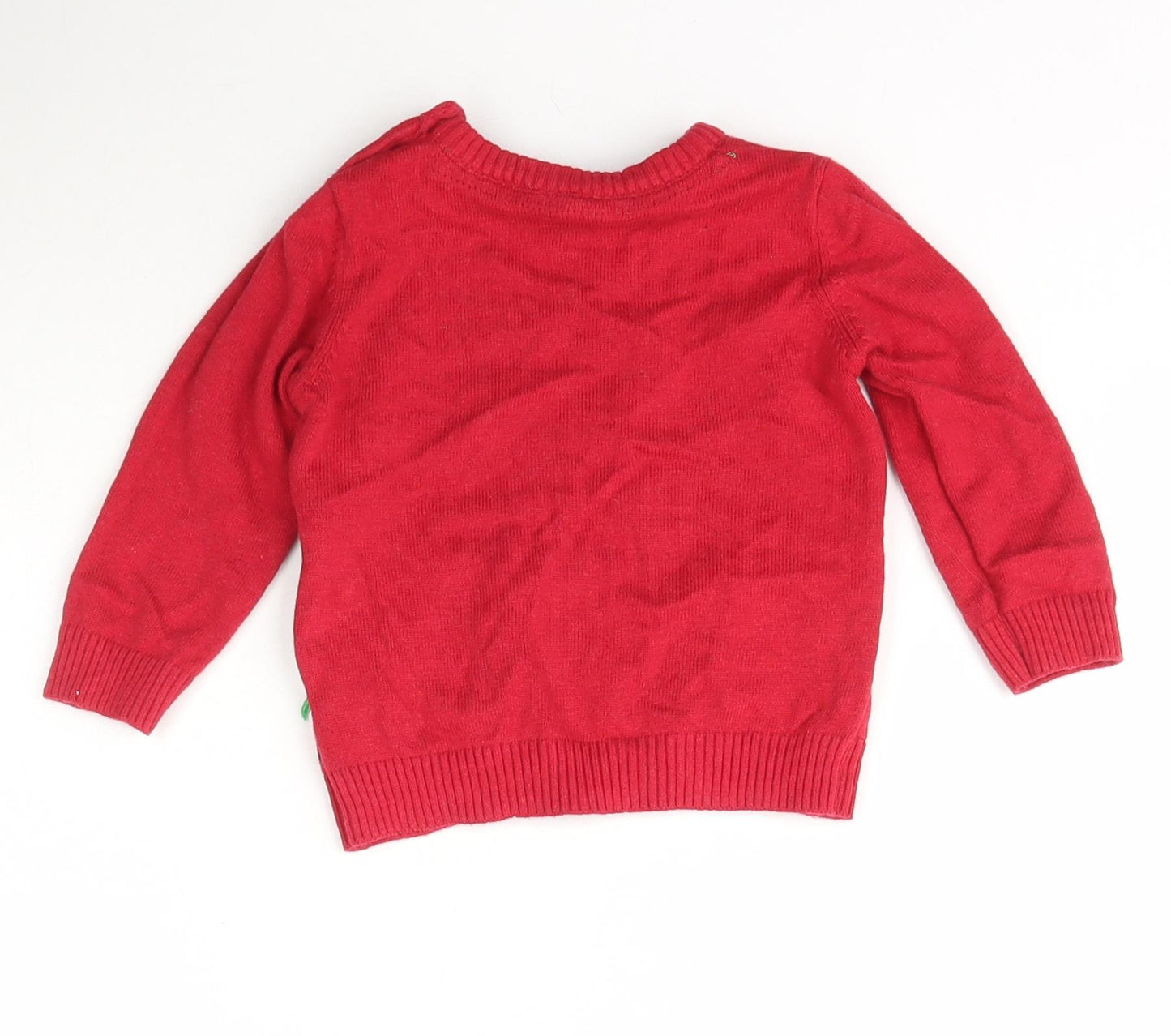 Primark Girls Red  Cotton Pullover Jumper Size 6-9 Months   - Minnie Mouse Disney Christmas