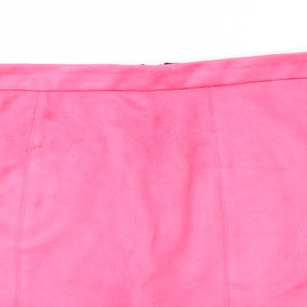 River Island Womens Pink  Polyester A-Line Skirt Size 8