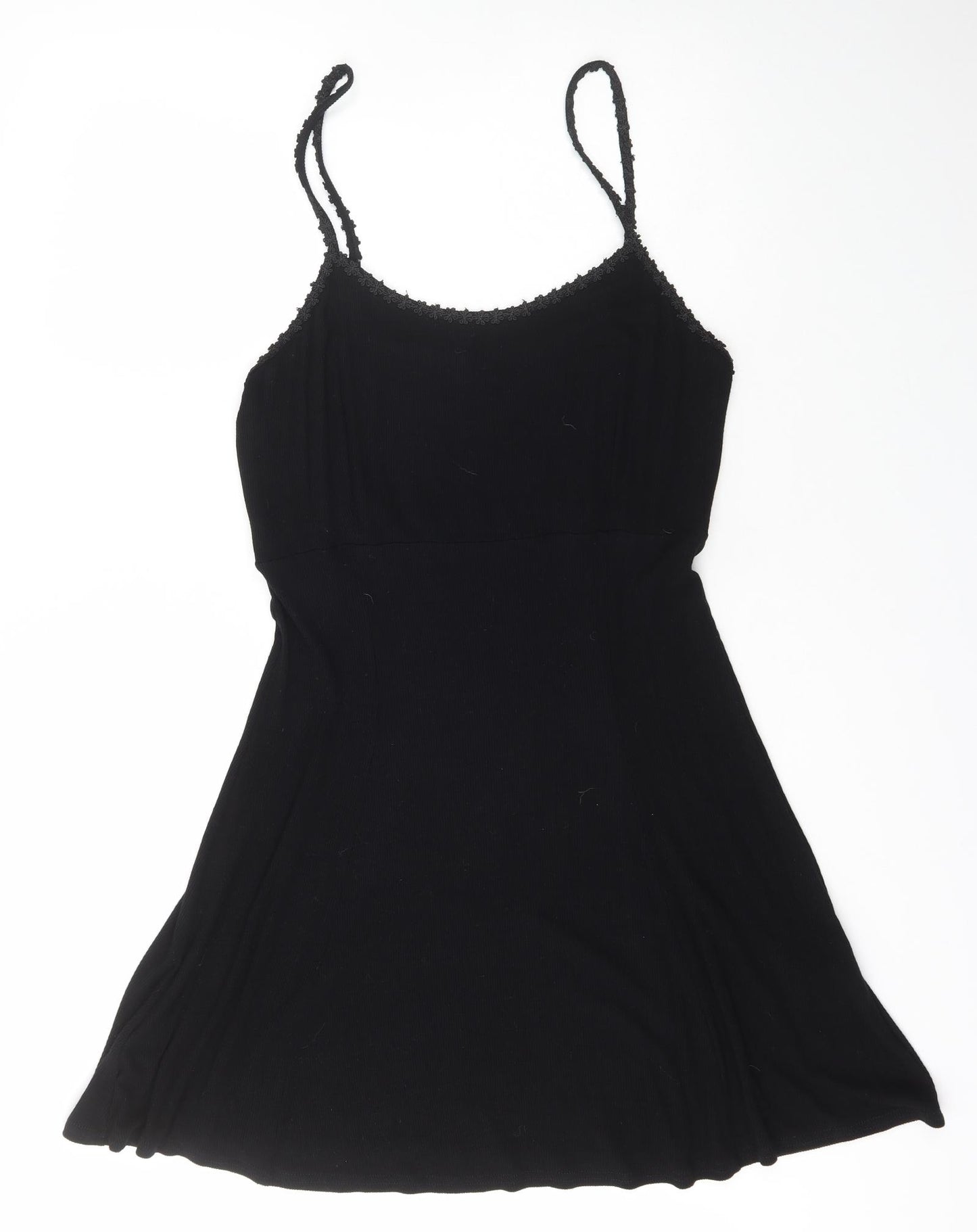 New Look Womens Black  Polyester Skater Dress  Size 18  Square Neck