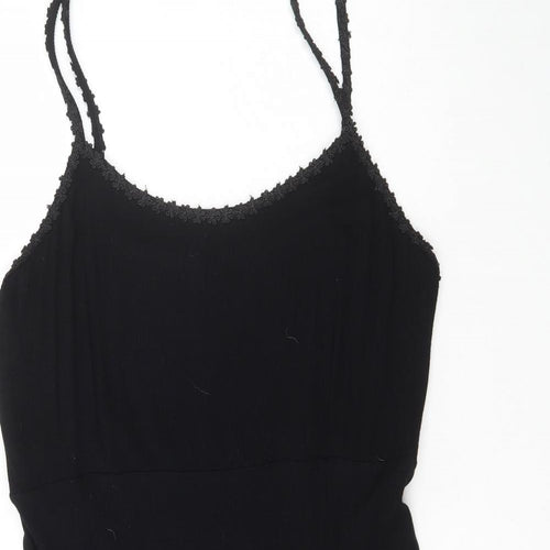New Look Womens Black  Polyester Skater Dress  Size 18  Square Neck