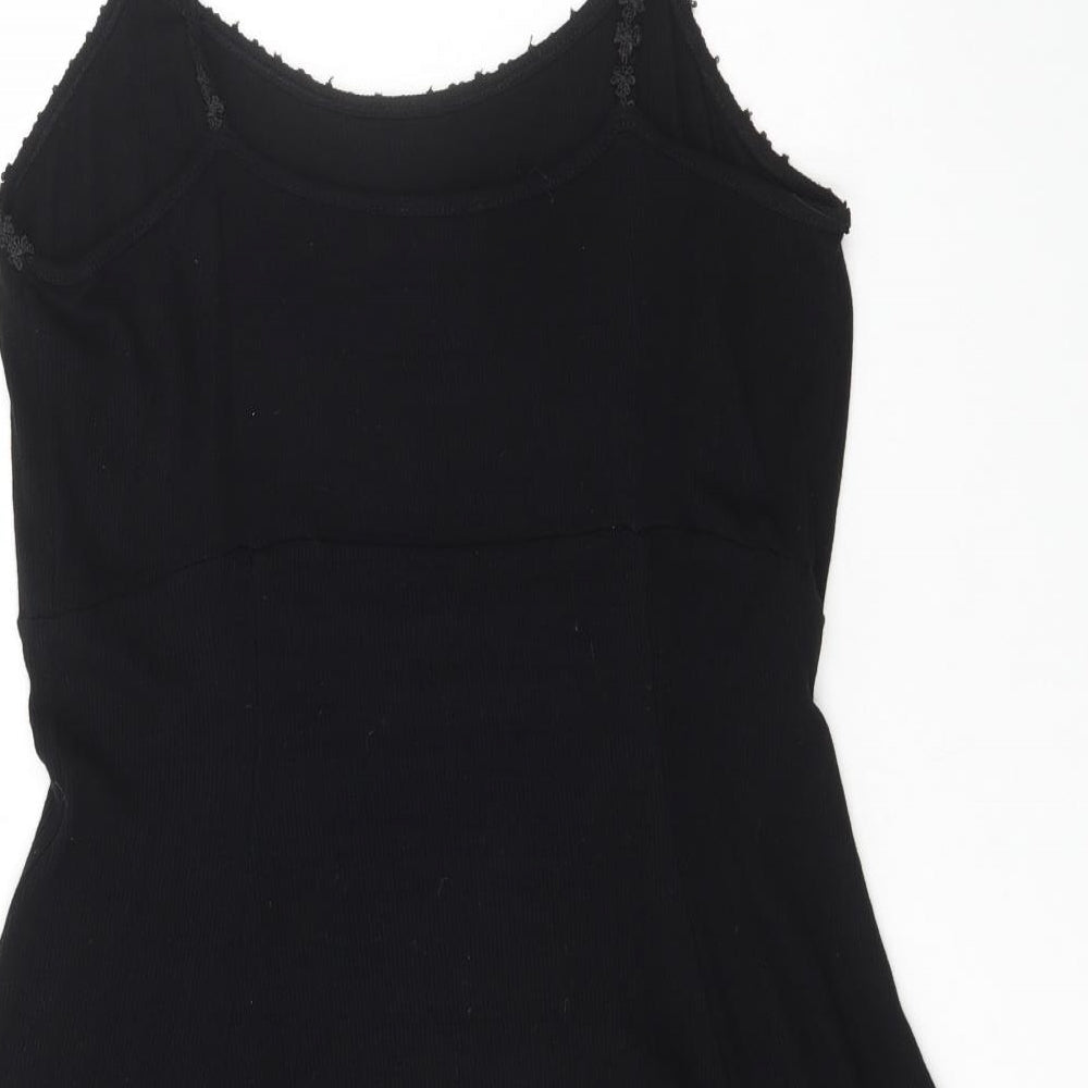 New Look Womens Black  Polyester Skater Dress  Size 18  Square Neck