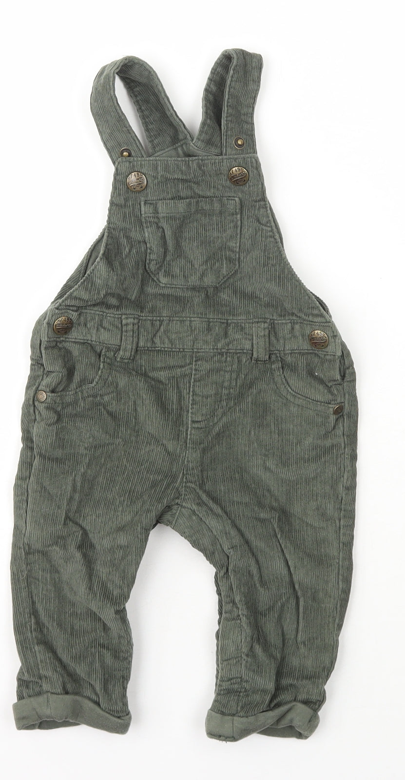 F&F Boys Green  Cotton Dungaree One-Piece Size 6-9 Months