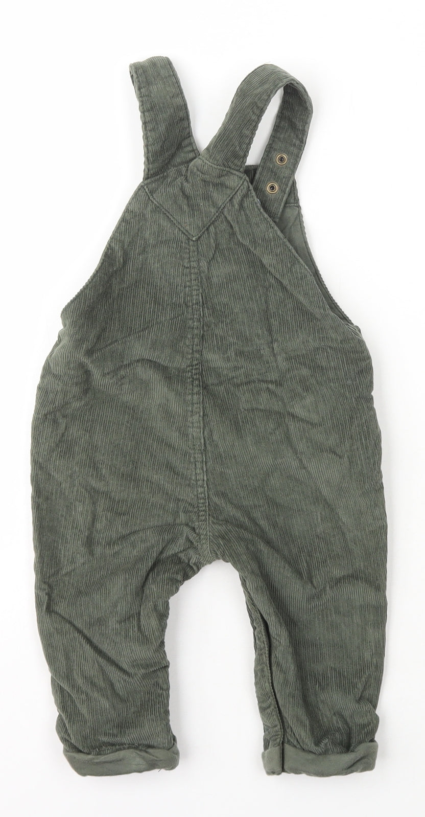 F&F Boys Green  Cotton Dungaree One-Piece Size 6-9 Months