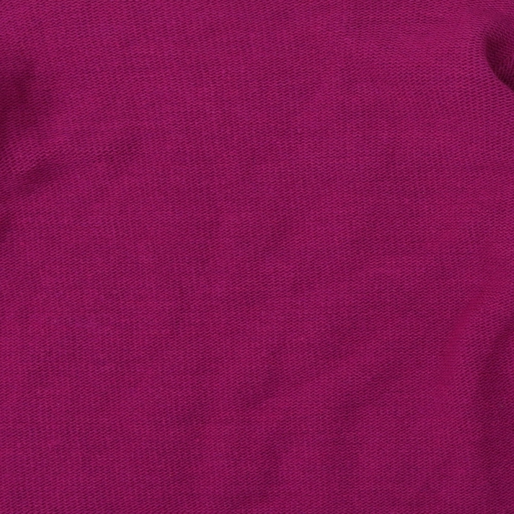 Afibel Womens Purple Round Neck  Acrylic Pullover Jumper Size 16