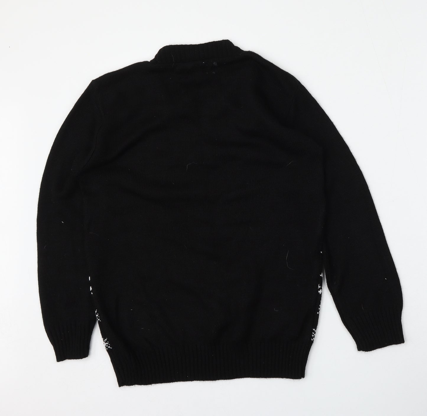 Preworn Womens Black Round Neck  Acrylic Pullover Jumper Size M