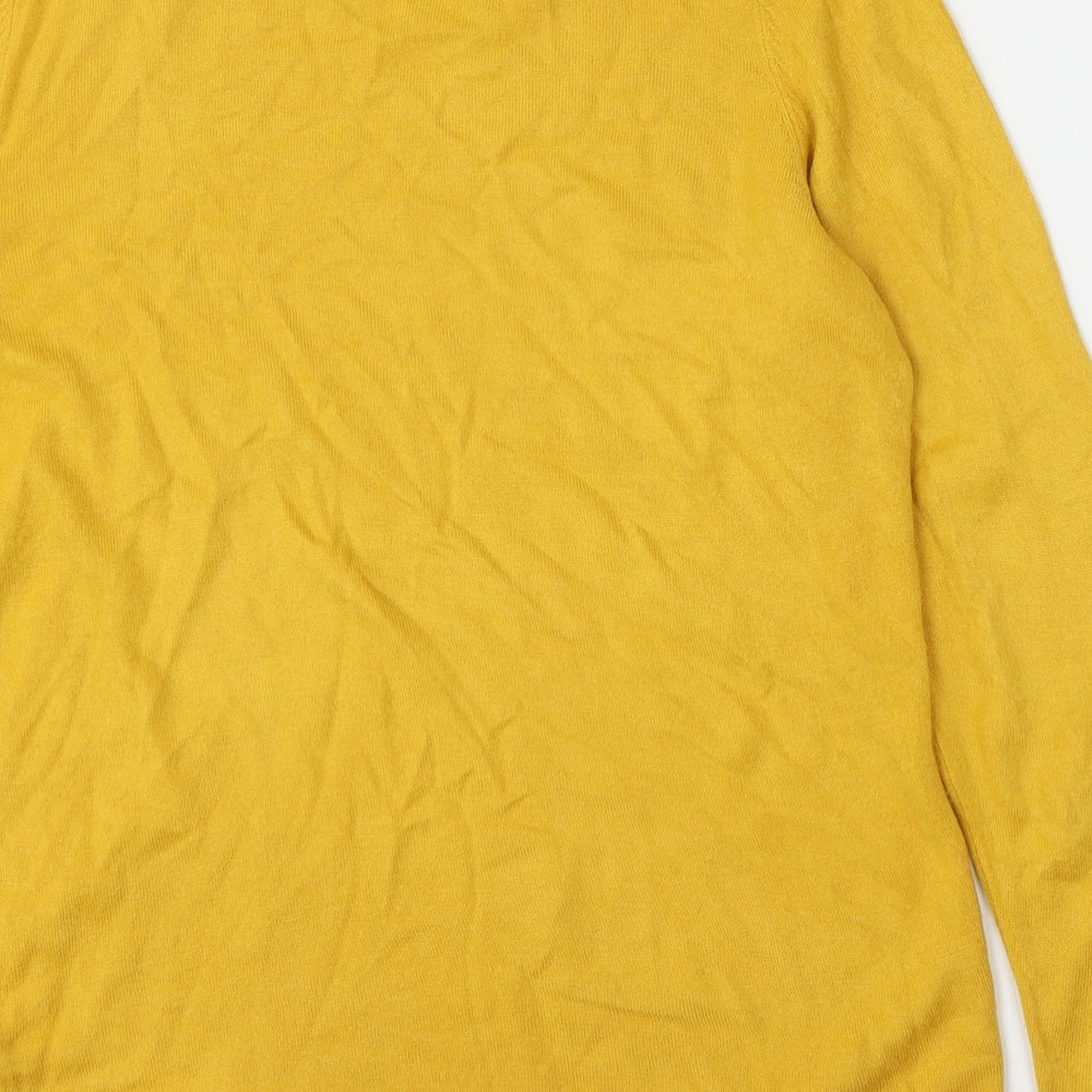 Bonmarché Womens Yellow Round Neck  Acrylic Pullover Jumper Size 16