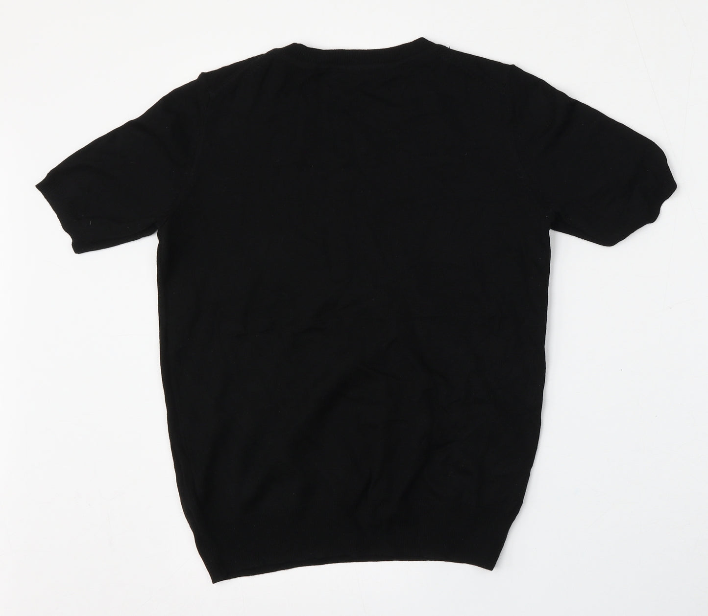 Marks and Spencer Womens Black Round Neck  Acrylic Pullover Jumper Size S