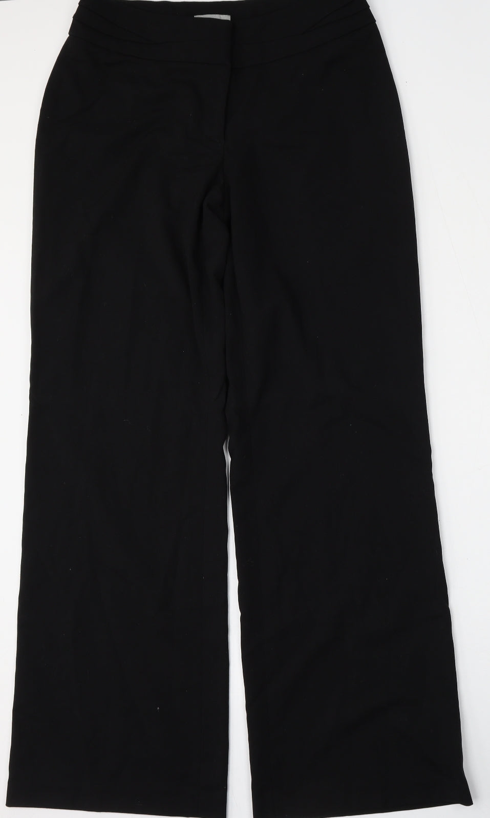 H&M Womens Black  Polyester Trousers  Size 8 L34 in Regular Hook & Eye