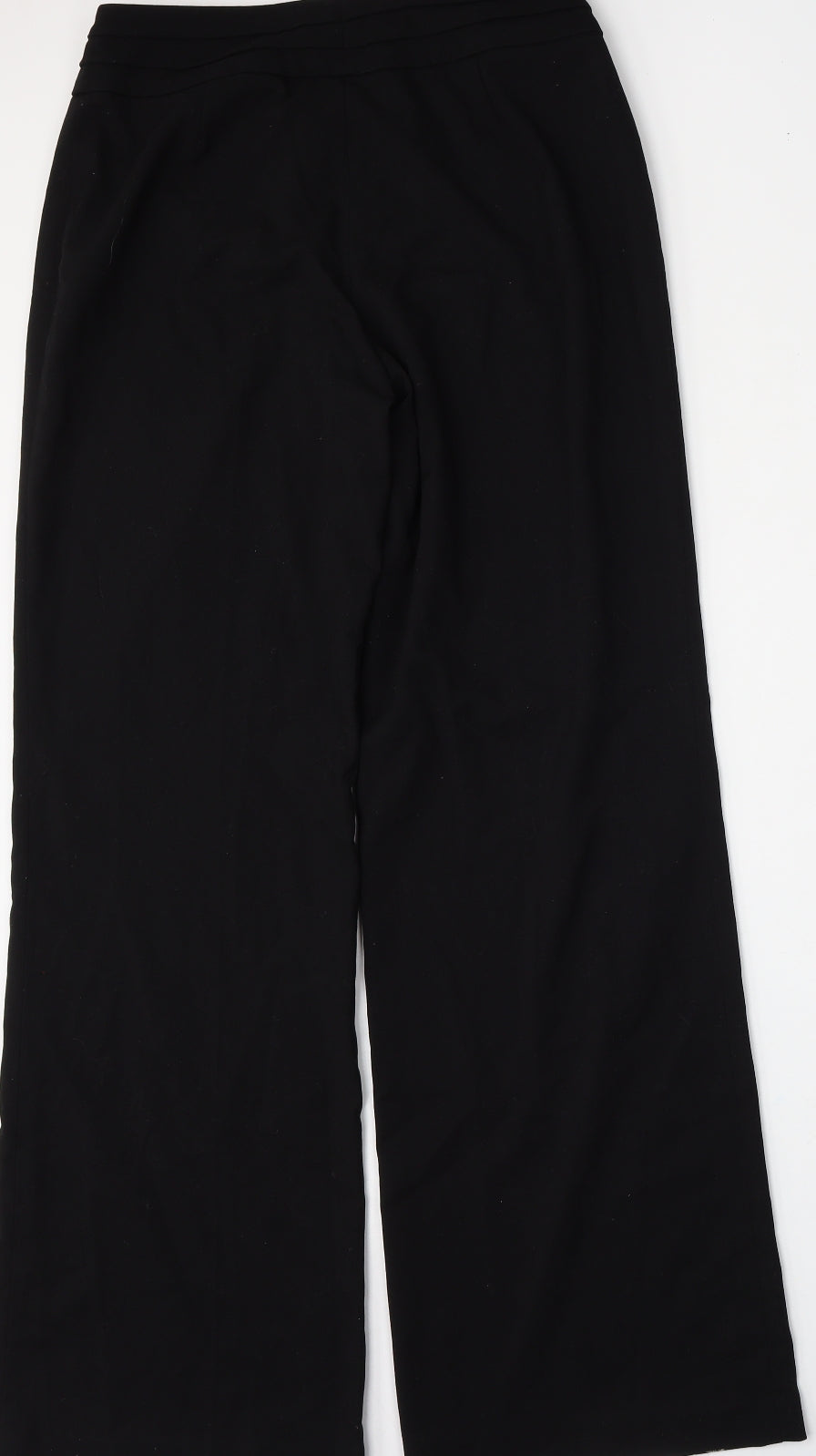 H&M Womens Black  Polyester Trousers  Size 8 L34 in Regular Hook & Eye