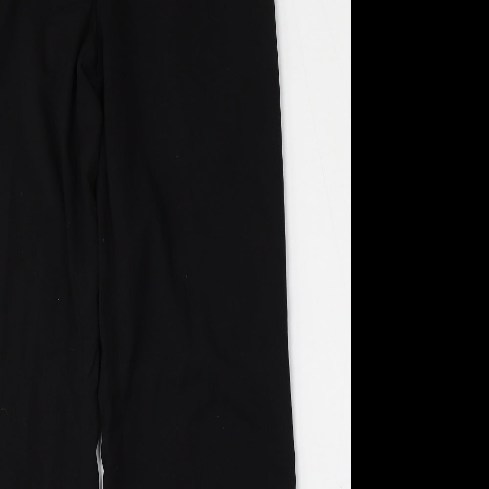 H&M Womens Black  Polyester Trousers  Size 8 L34 in Regular Hook & Eye