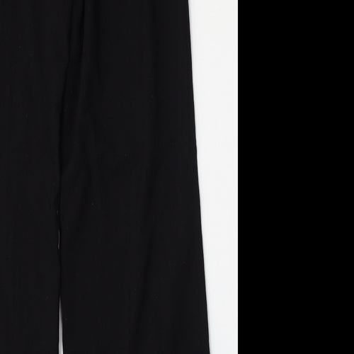 H&M Womens Black  Polyester Trousers  Size 8 L34 in Regular Hook & Eye