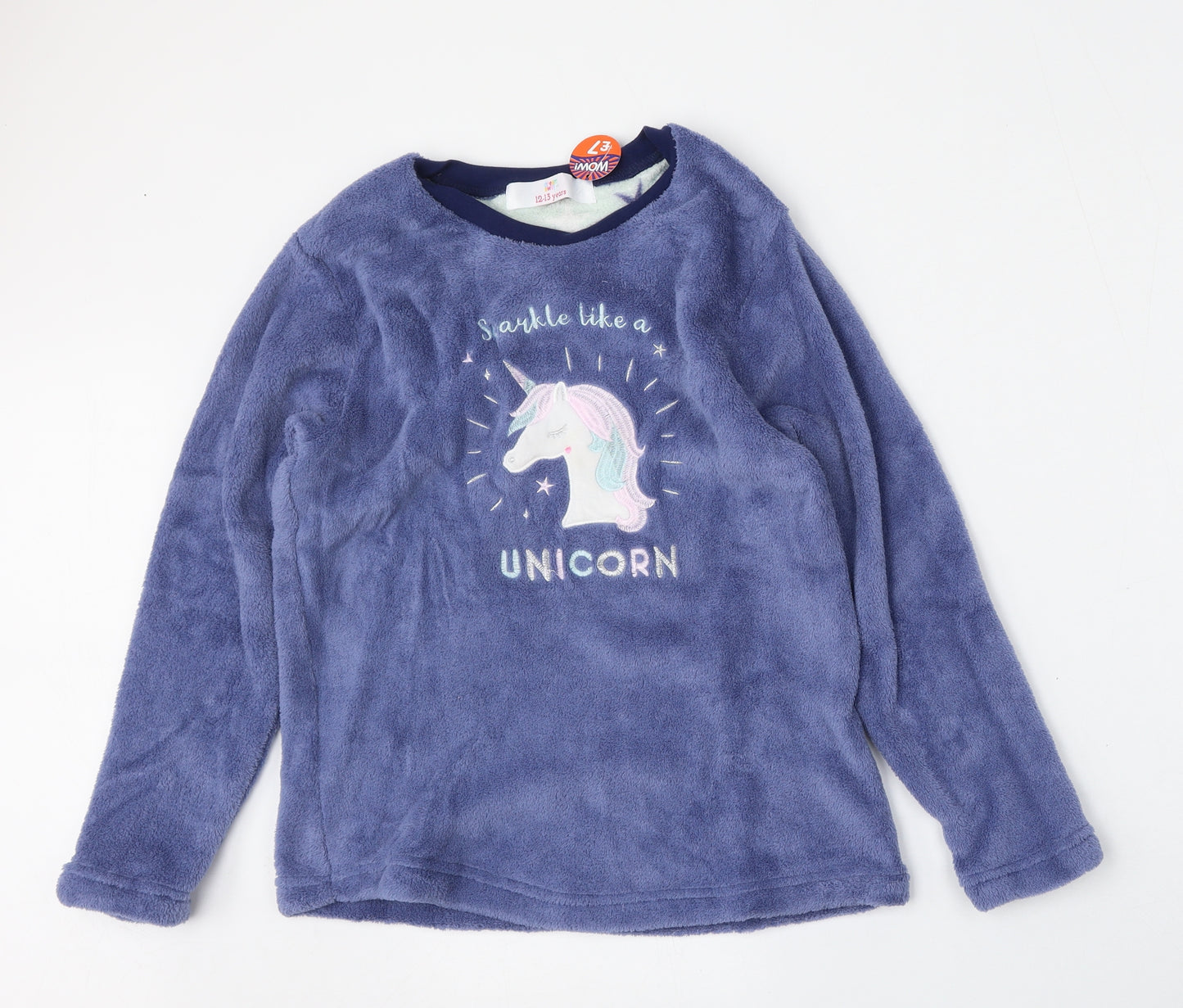 Dream Away Girls Blue Solid Polyester Top Pyjama Top Size 12-13 Years