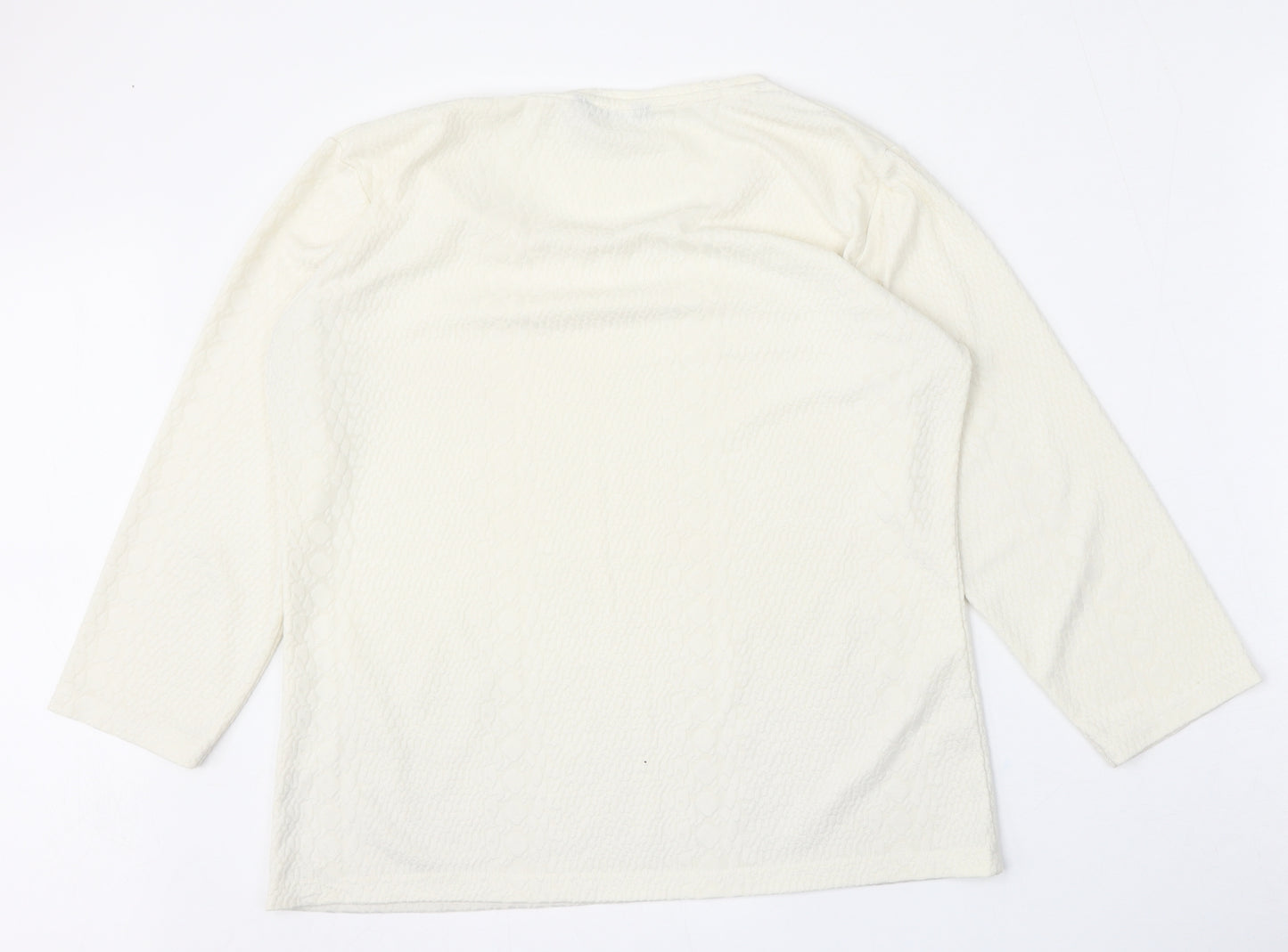 Alexara Womens Beige  Polyester Basic T-Shirt Size 16 Round Neck