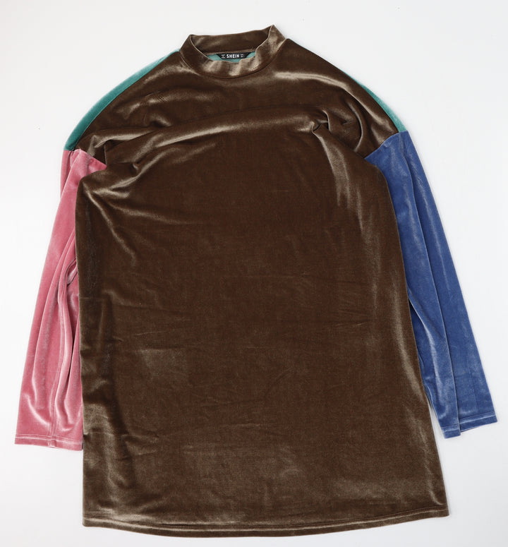SheIn Womens Multicoloured  Polyester Pullover Sweatshirt Size L