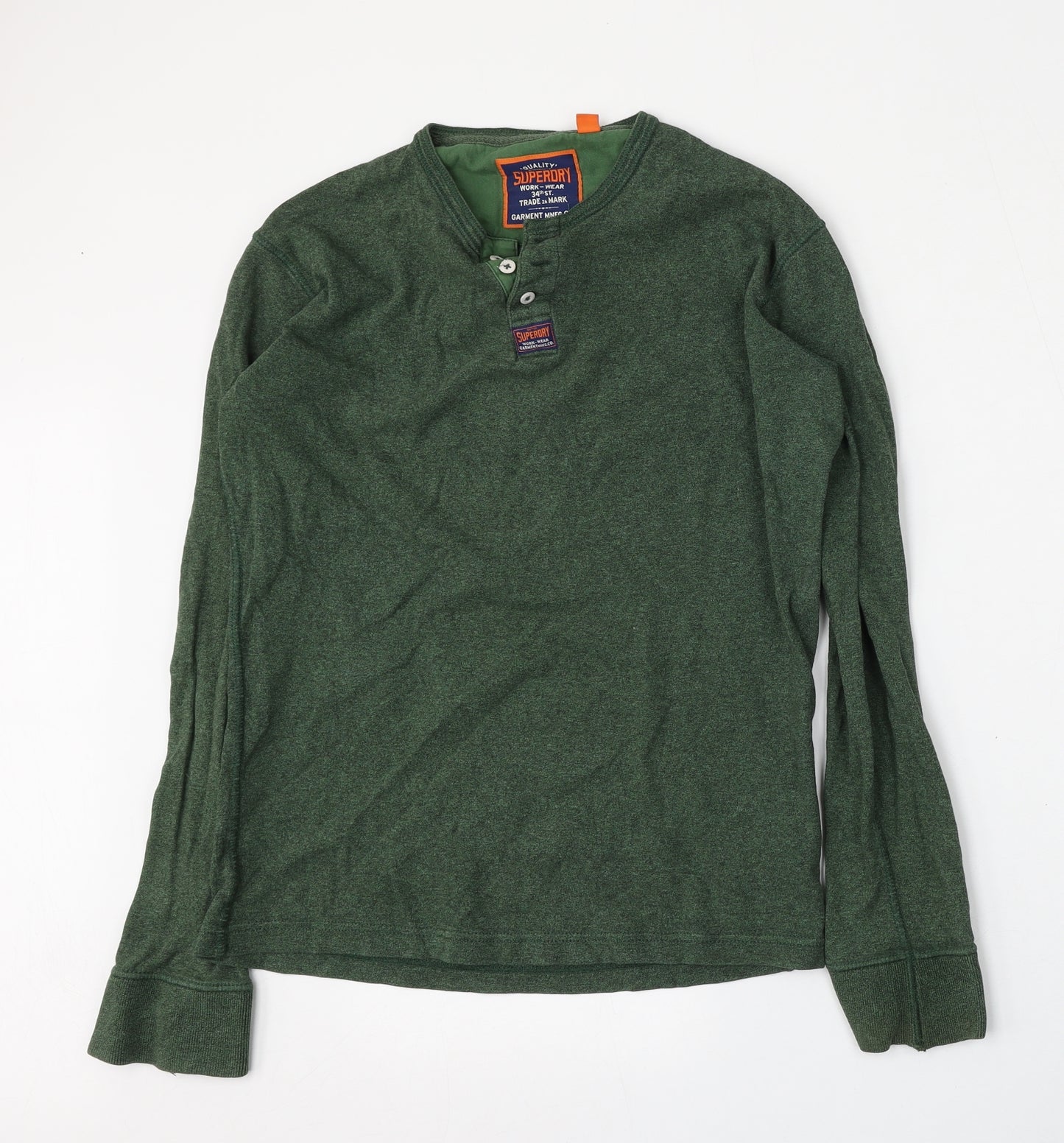 Superdry Mens Green  Cotton Pullover Sweatshirt Size M