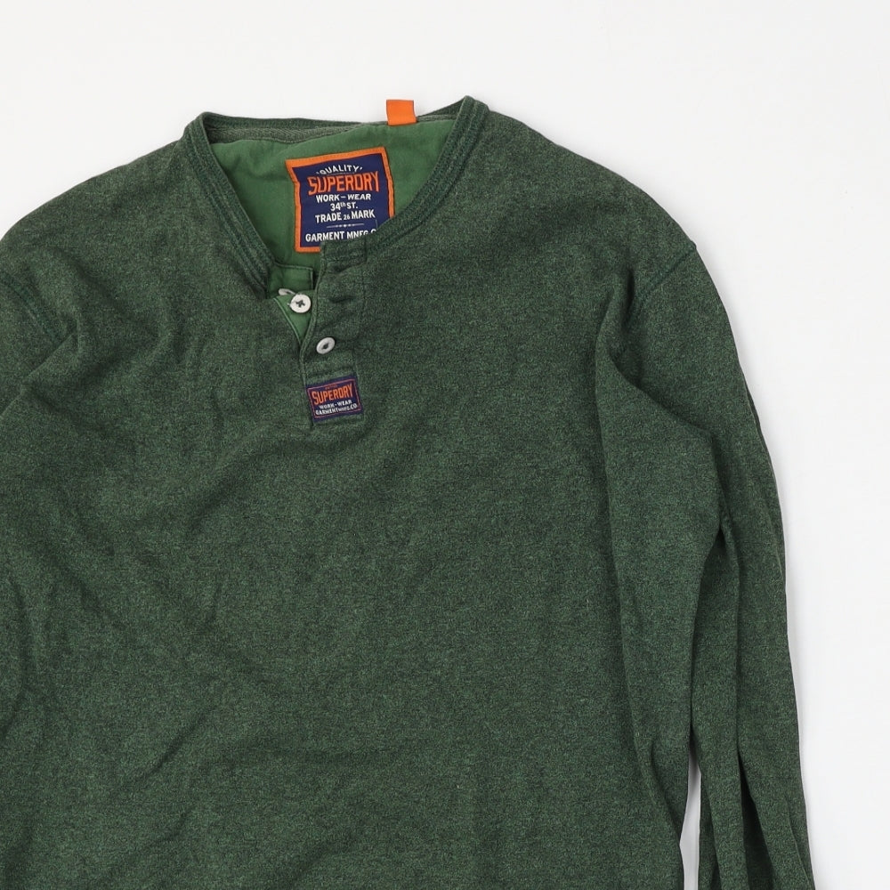 Superdry Mens Green  Cotton Pullover Sweatshirt Size M