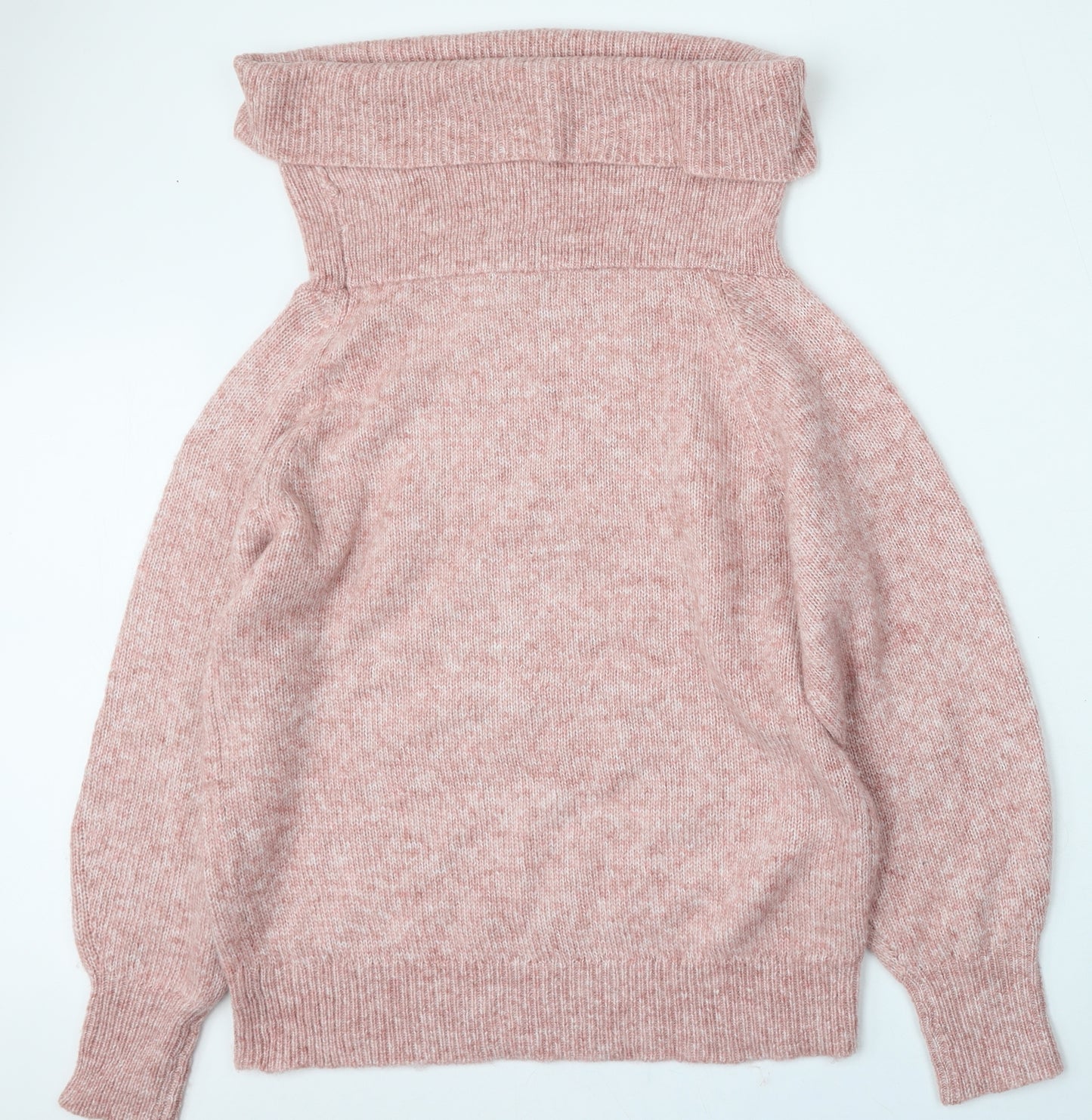 George Womens Pink Roll Neck  Acrylic Pullover Jumper Size M