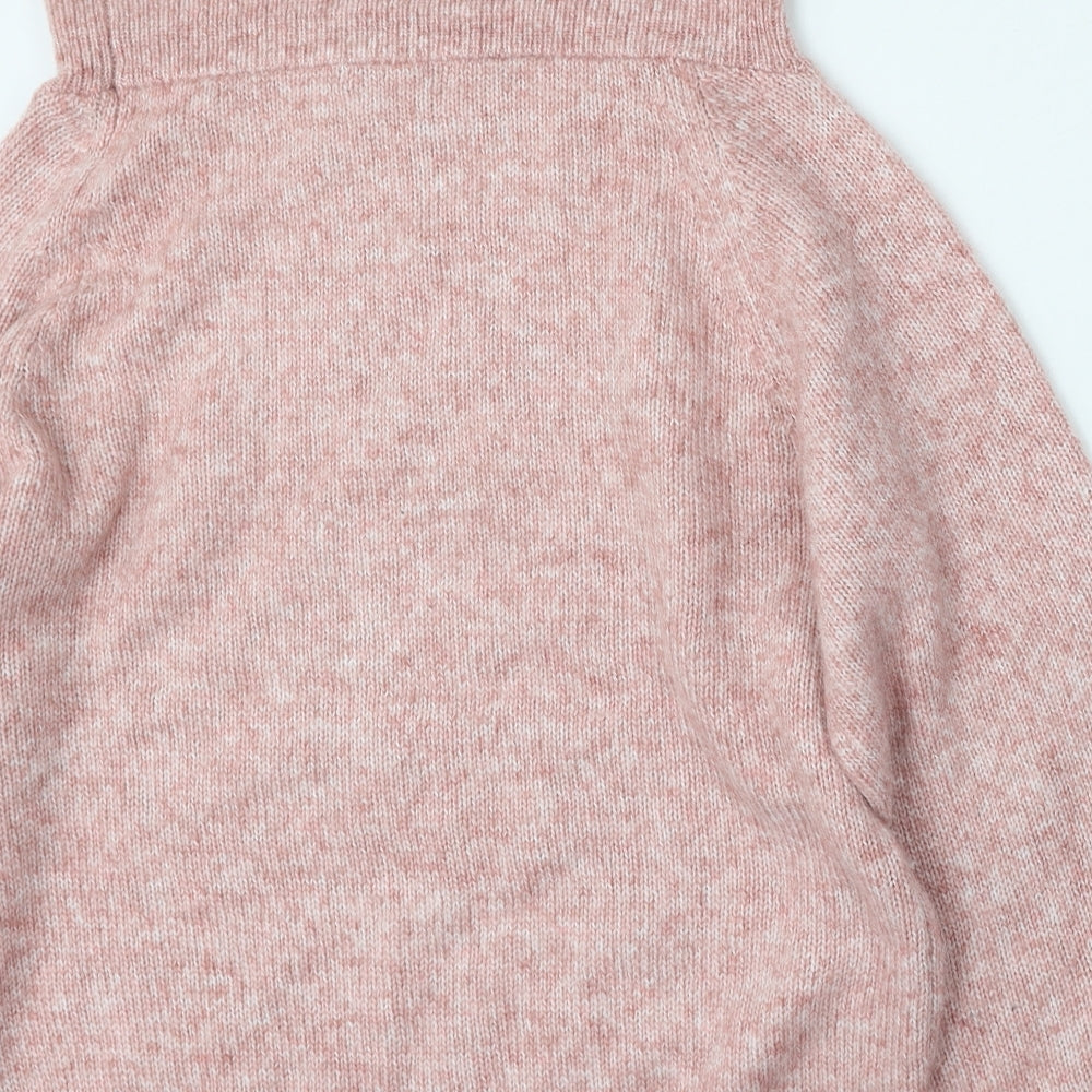 George Womens Pink Roll Neck  Acrylic Pullover Jumper Size M
