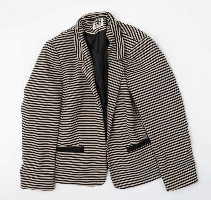 Debenhams Womens Multicoloured Striped Polyester Jacket Blazer Size 18