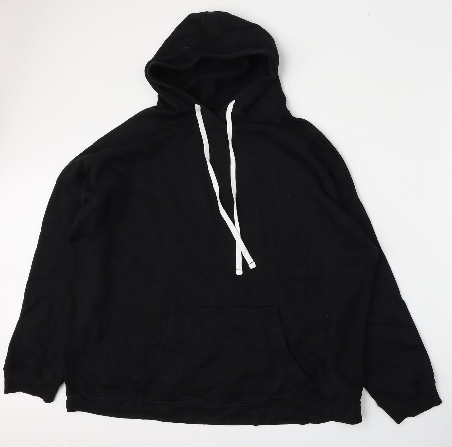 Yours Womens Black  Cotton Pullover Hoodie Size 22  Tie