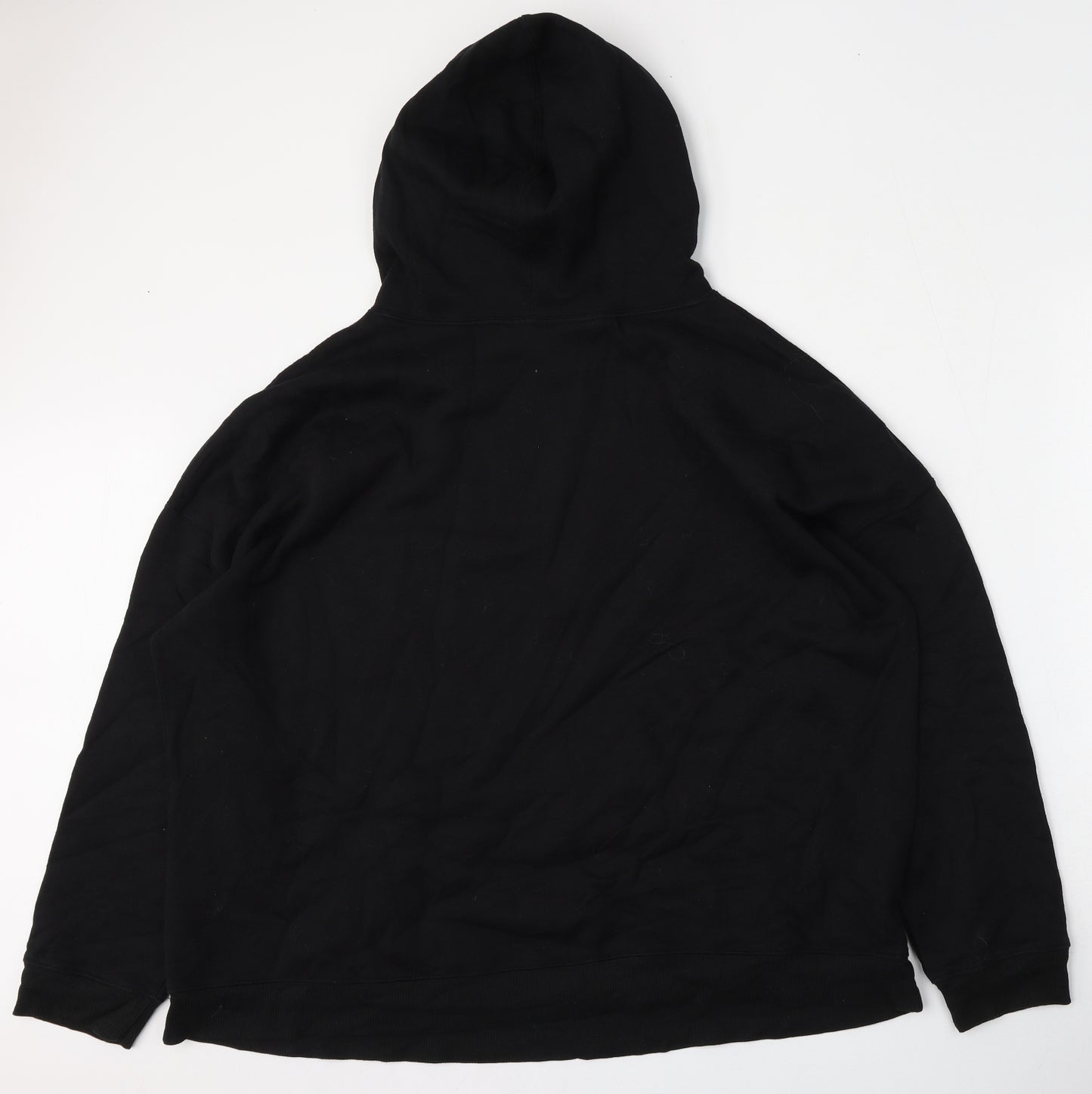 Yours Womens Black  Cotton Pullover Hoodie Size 22  Tie