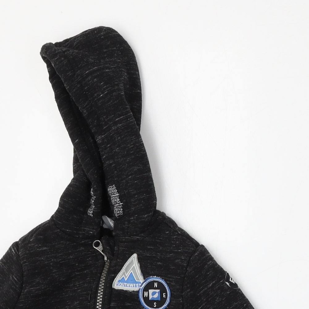 Primark Boys Black  Polyester Full Zip Jumper Size 6-9 Months  Zip