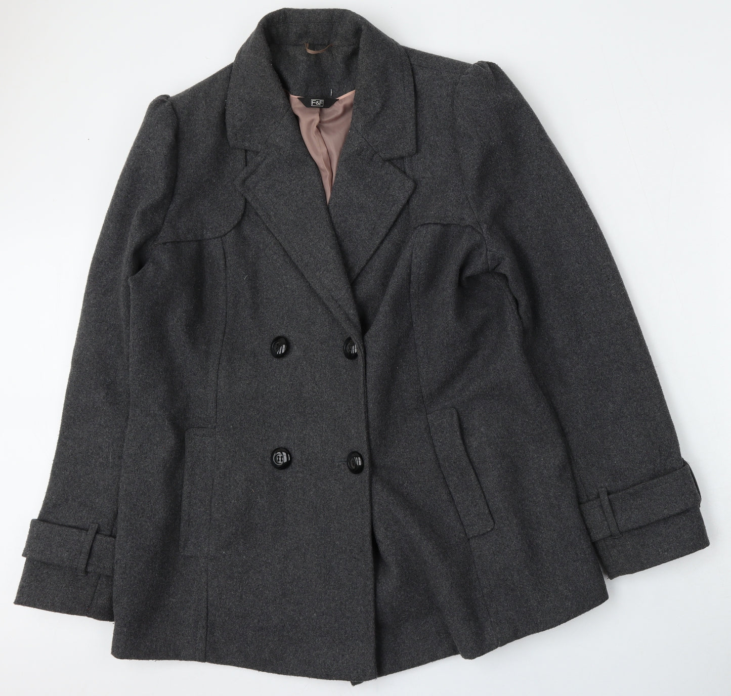 F&F Womens Grey   Jacket  Size 18  Button