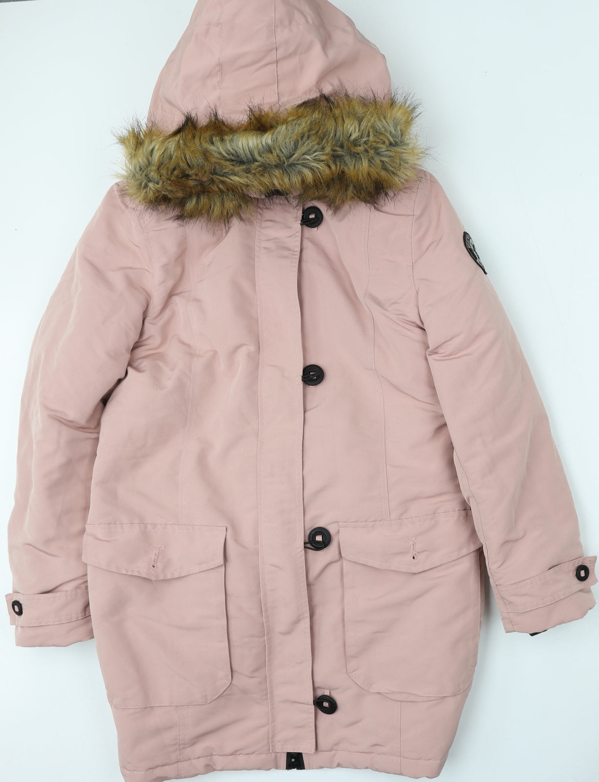 Boohoo Womens Pink   Parka Jacket Size 10  Zip
