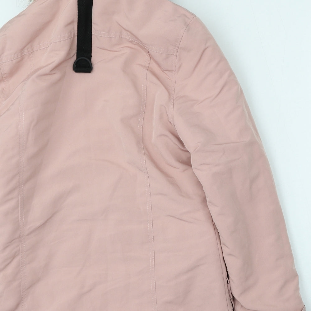 Boohoo Womens Pink   Parka Jacket Size 10  Zip