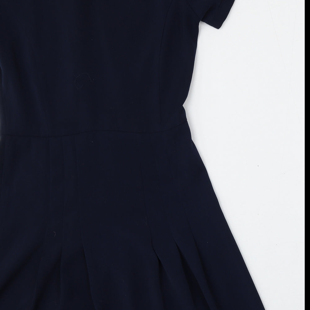 Tommy Hilfiger Womens Blue  Polyester Skater Dress  Size 4  Collared Button