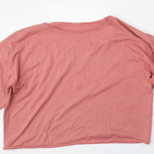 H&M Womens Pink Round Neck  Cotton Pullover Jumper Size L