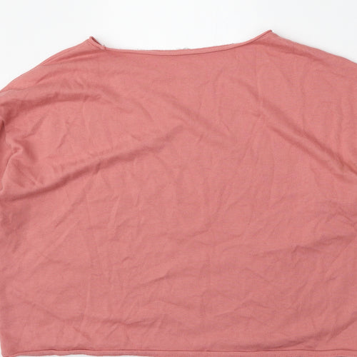 H&M Womens Pink Round Neck  Cotton Pullover Jumper Size L