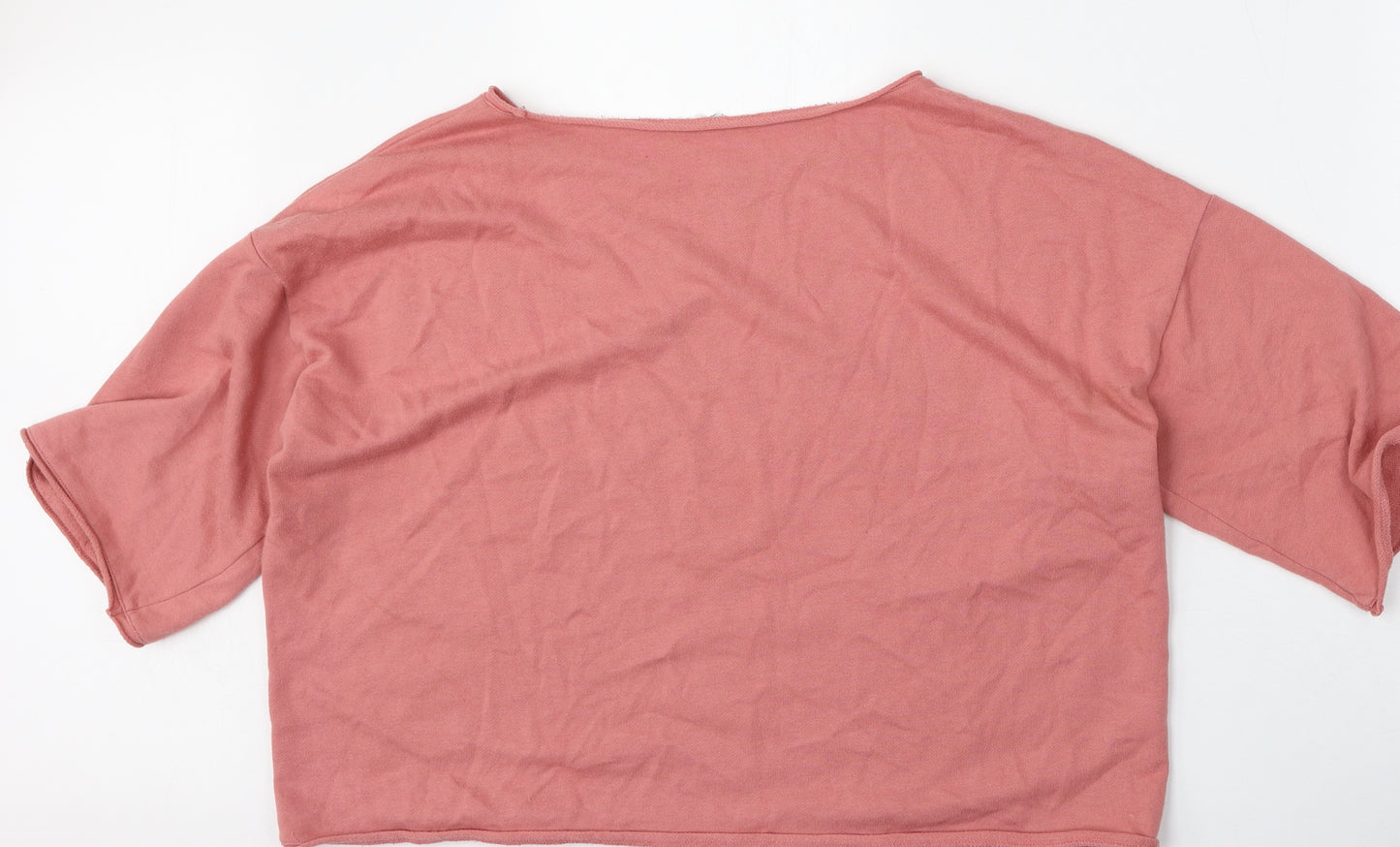 H&M Womens Pink Round Neck  Cotton Pullover Jumper Size L