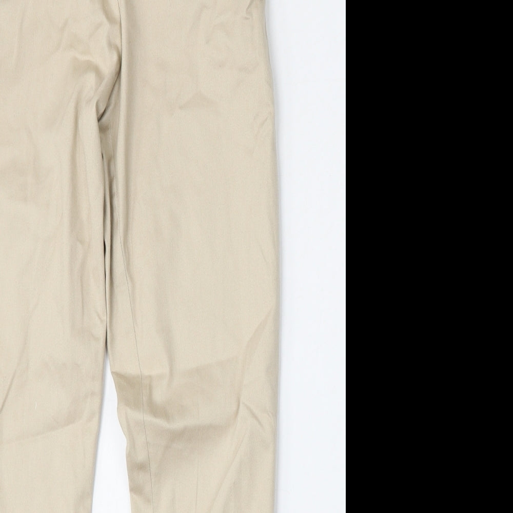 H&M Womens Beige  Cotton Trousers  Size 10 L27 in Regular