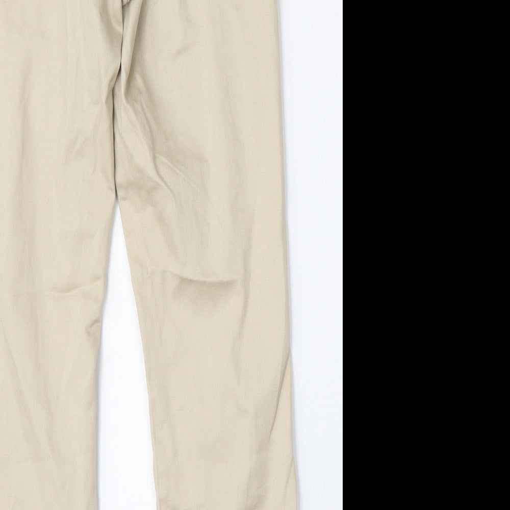H&M Womens Beige  Cotton Trousers  Size 10 L27 in Regular