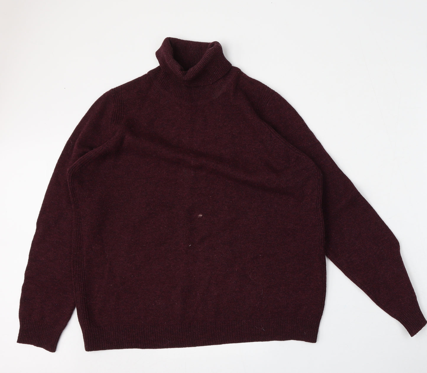 Marks and Spencer Womens Red Roll Neck  Wool Pullover Jumper Size 16
