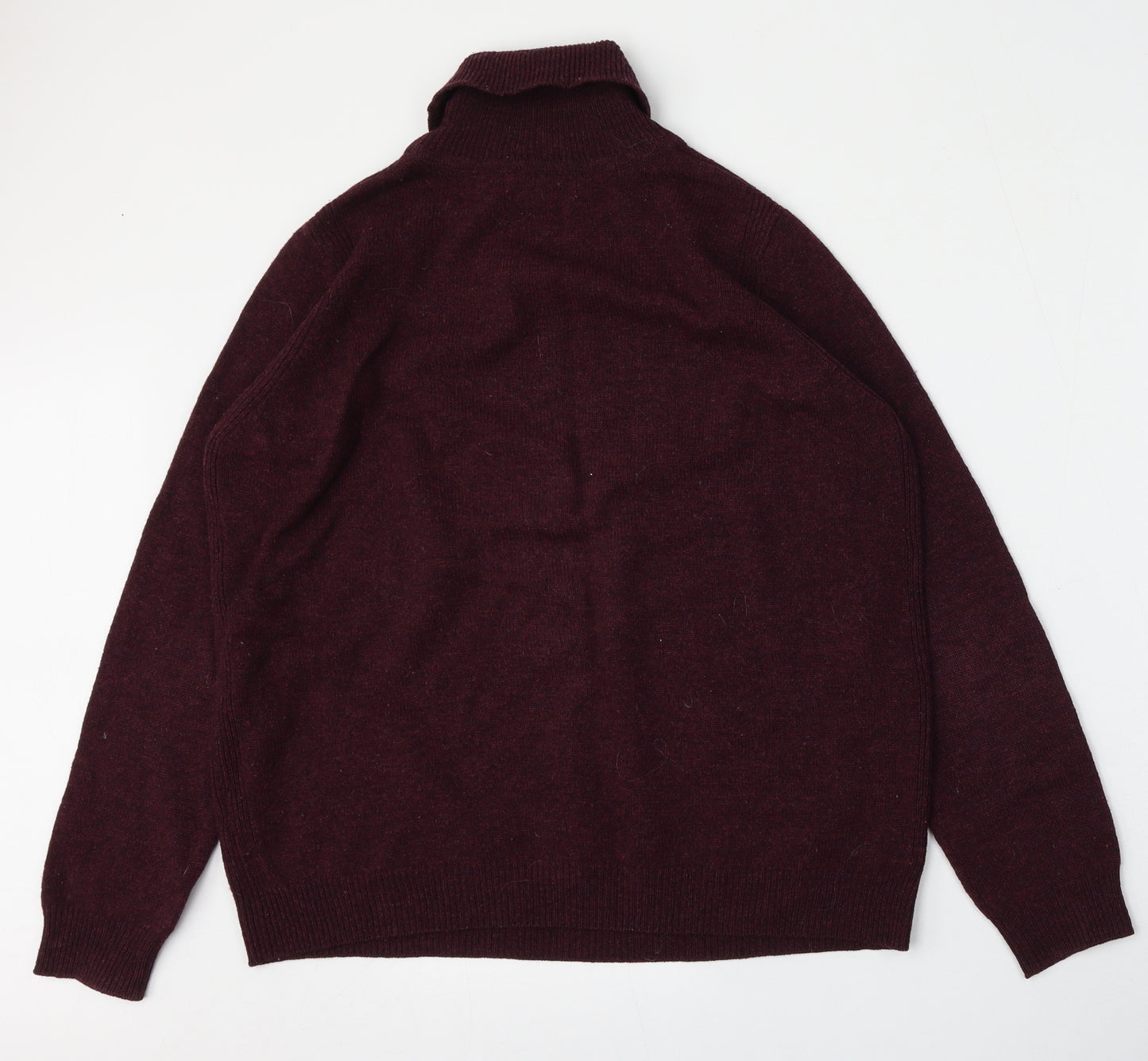 Marks and Spencer Womens Red Roll Neck  Wool Pullover Jumper Size 16