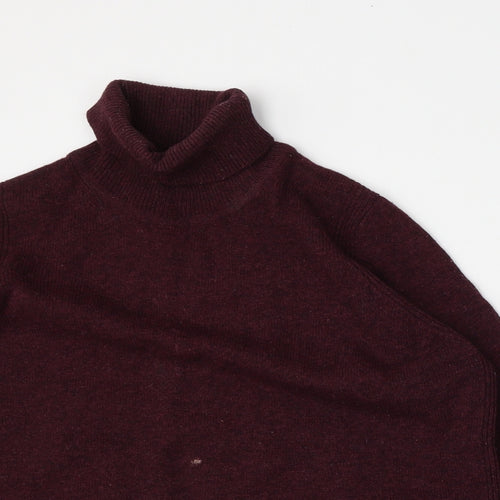 Marks and Spencer Womens Red Roll Neck  Wool Pullover Jumper Size 16