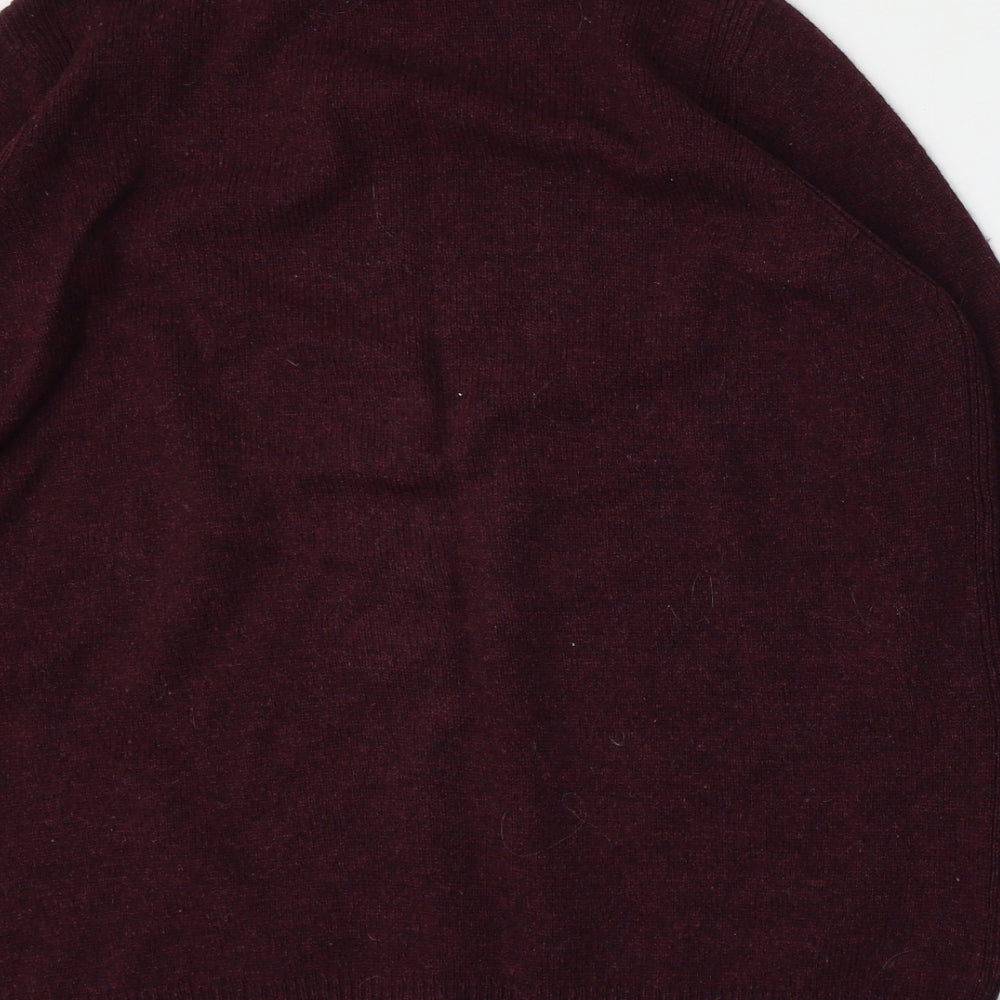 Marks and Spencer Womens Red Roll Neck  Wool Pullover Jumper Size 16