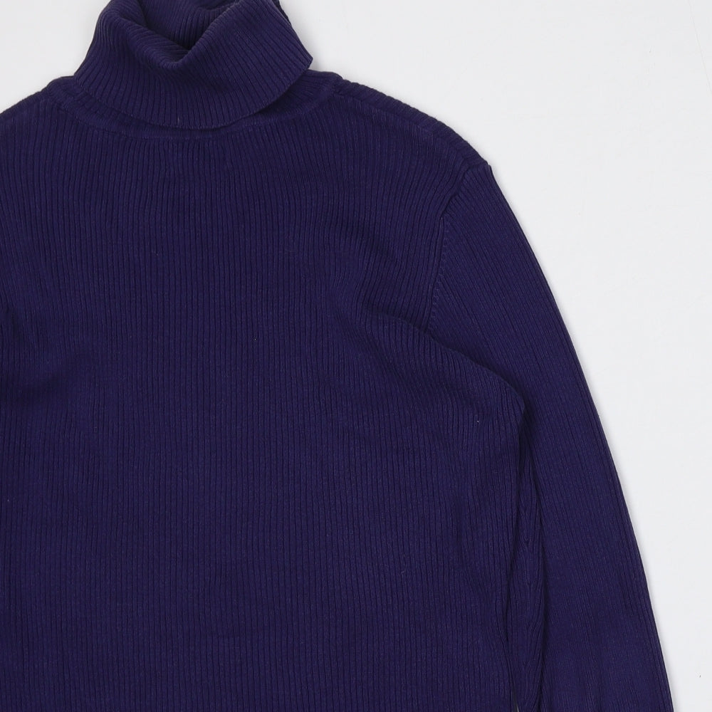 Debenhams Womens Purple Roll Neck  Cotton Pullover Jumper Size 18