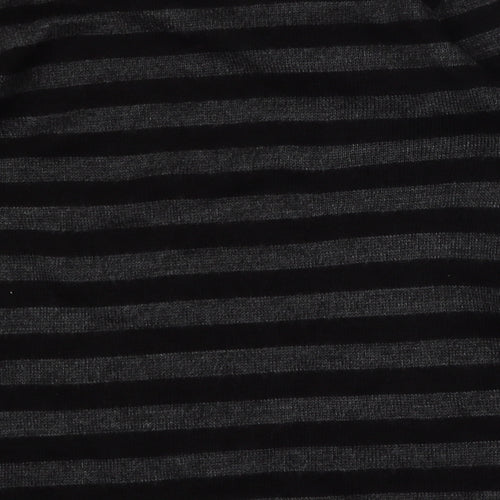 Zara Womens Grey Round Neck Striped Polyester Pullover Jumper Size M