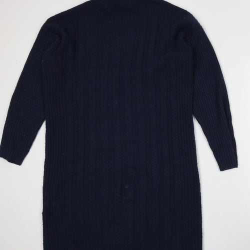 TU Womens Blue Collared  Acrylic Pullover Jumper Size 10