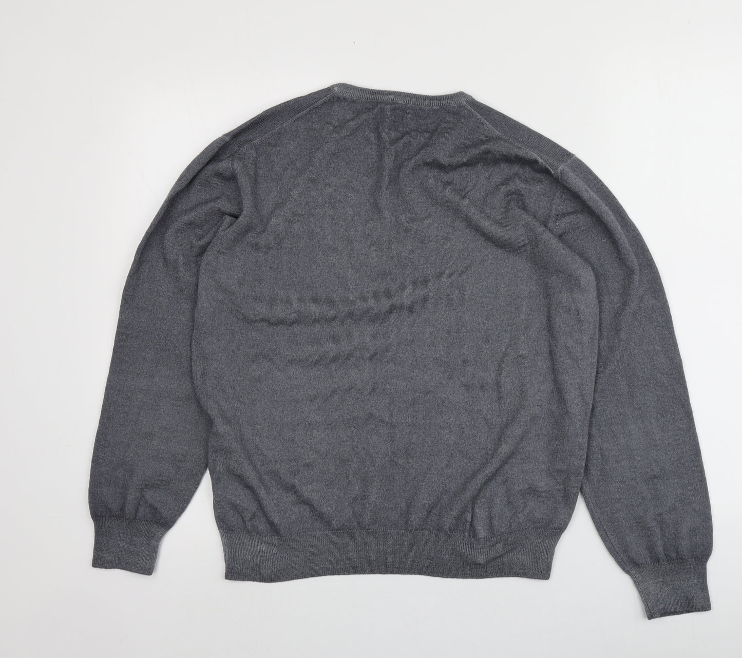 Boggi Mens Grey Round Neck  Wool Pullover Jumper Size XL