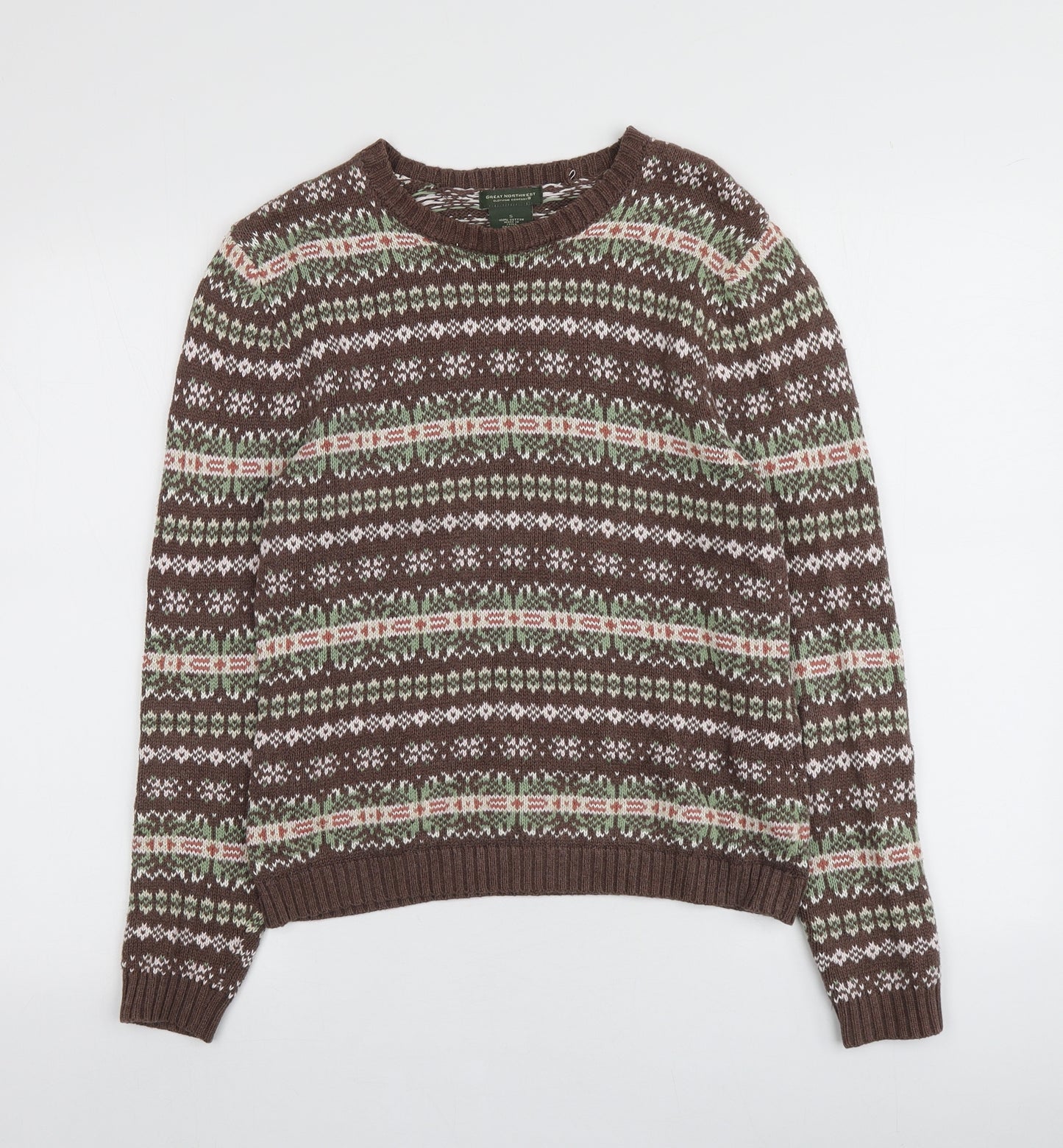 Great Northwest Womens Multicoloured Round Neck Plaid 100% Cotton Pullover Jumper Size S
