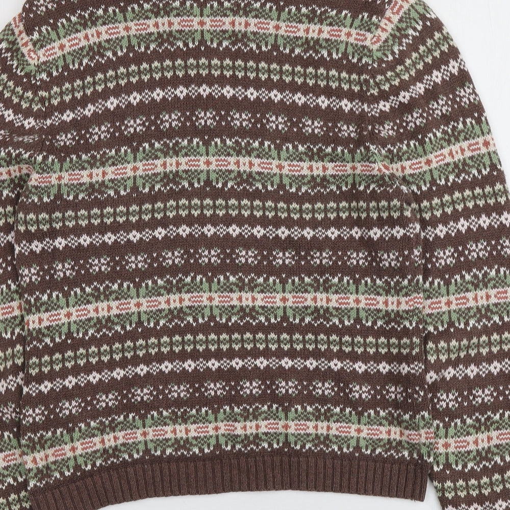 Great Northwest Womens Multicoloured Round Neck Plaid 100% Cotton Pullover Jumper Size S