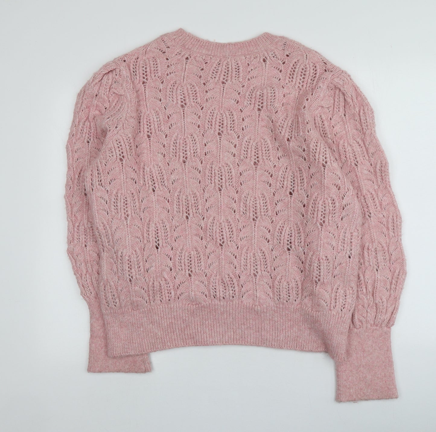 George Womens Pink Round Neck  Acrylic Pullover Jumper Size XL